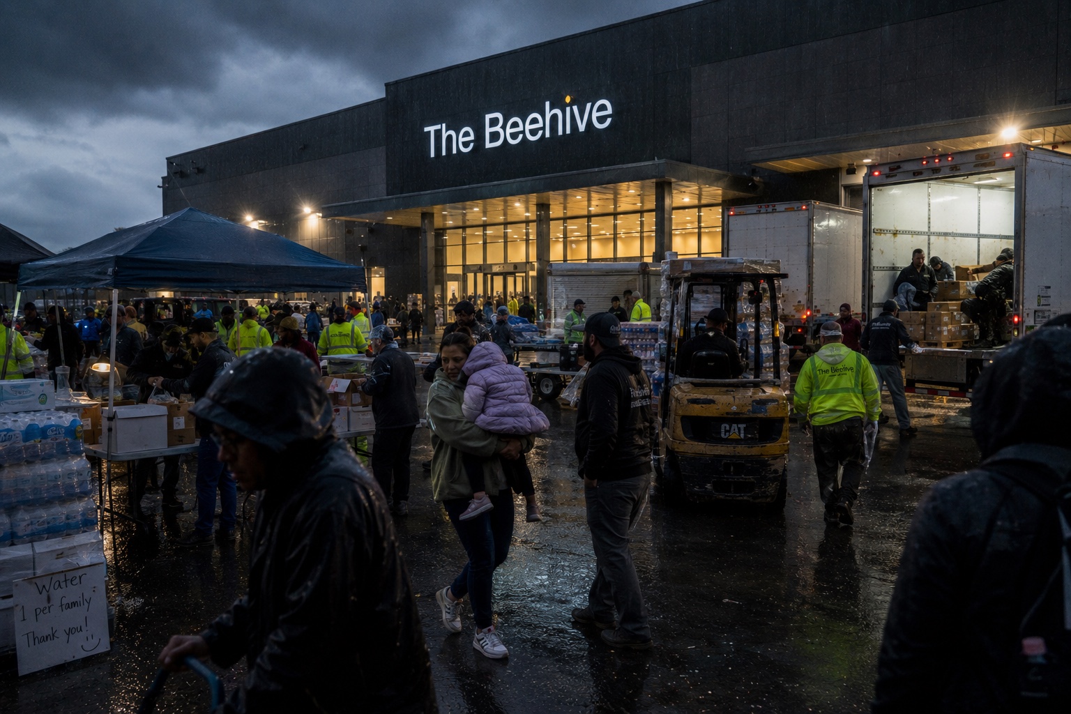 The Beehive relief distribution hub